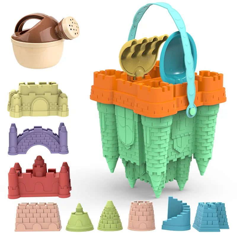 SandMaster Sandkasse-sæt til børn, byg store slotte og leg uden ende