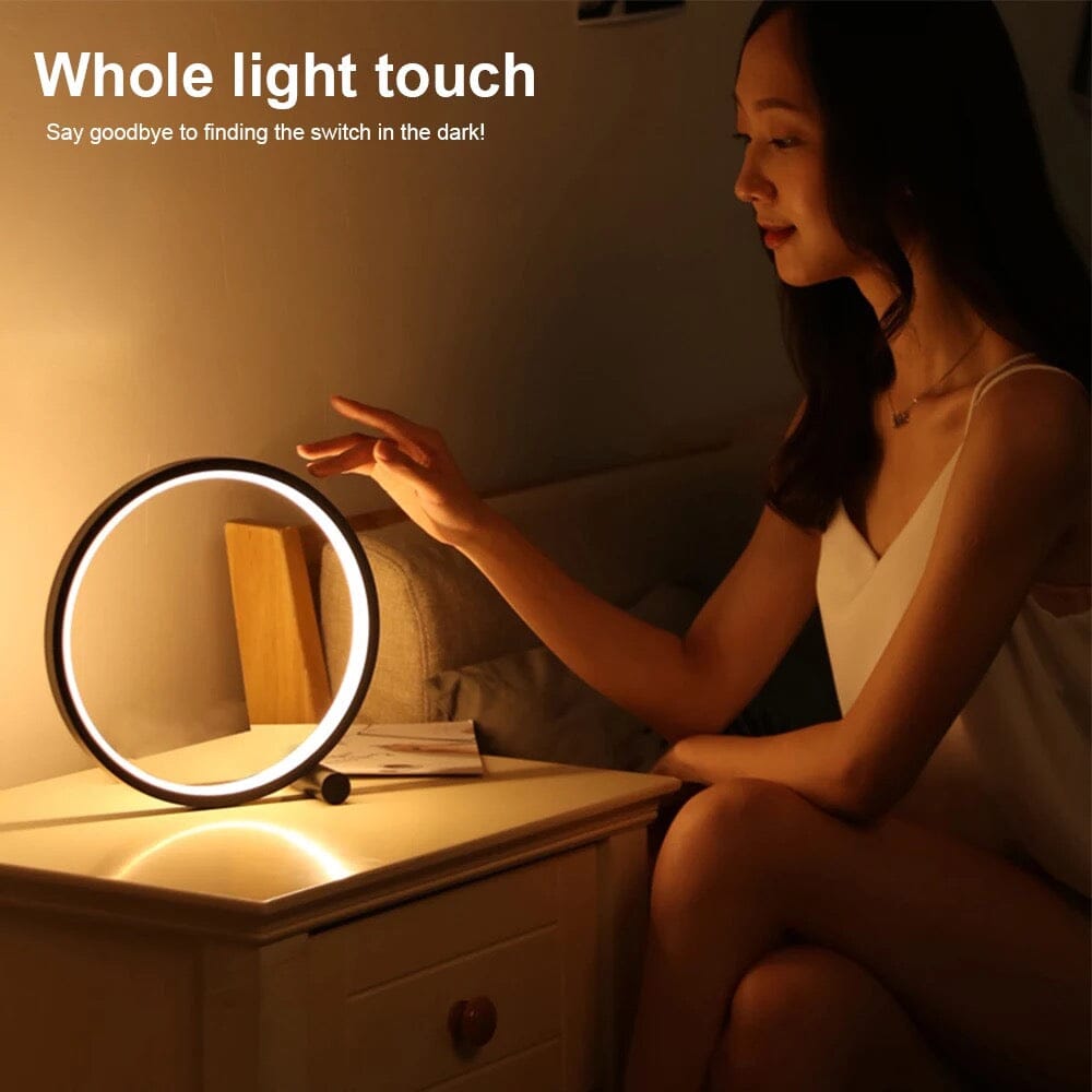 Lámpara Táctil LED NovaHalo para Interiores Modernos con Luz Blanca Cálida