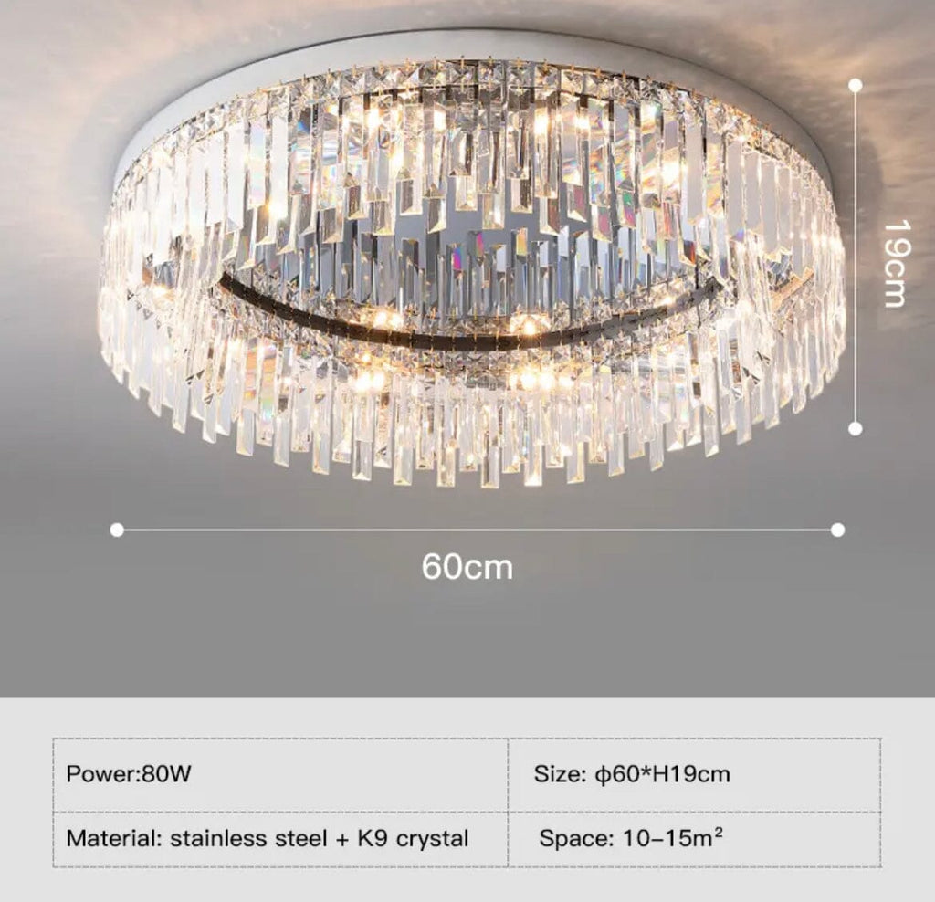 Collection de lustres Lumen Arc en finition argentée ou dorée