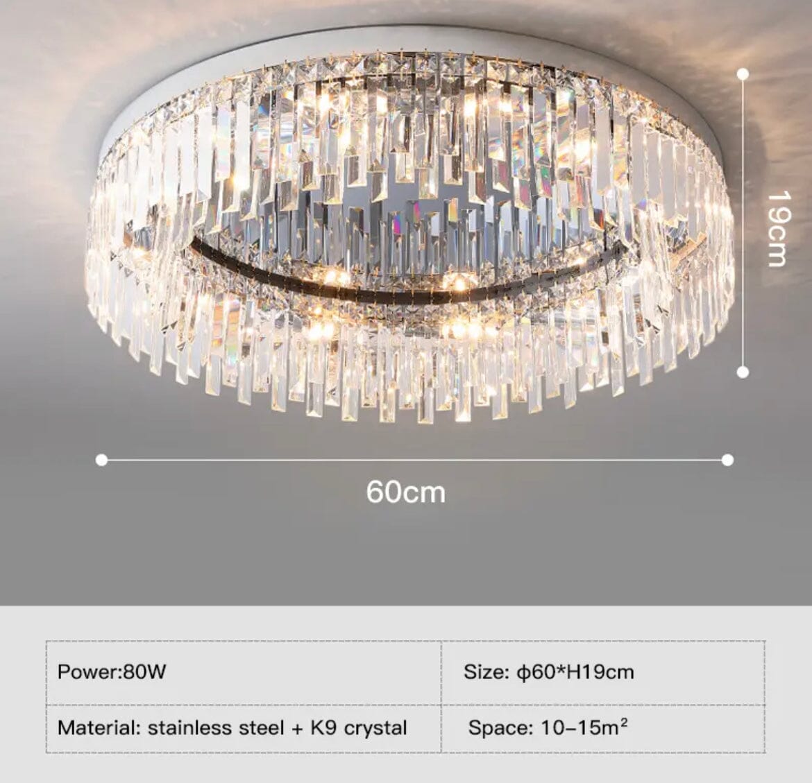 Collection de lustres Lumen Arc en finition argentée ou dorée