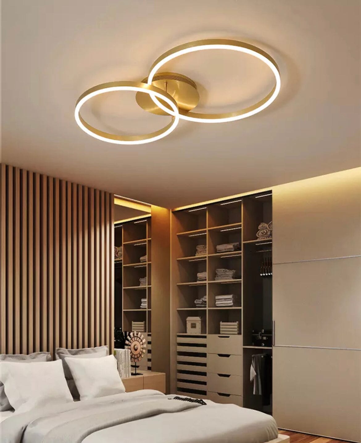 Lustre Anneau Astra avec Anneaux en Aluminium, LED Incluse et Télécommande