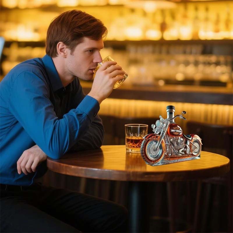 Harley Motorcykel Whiskeykaraff för hemmabar, display och samtalsstartare