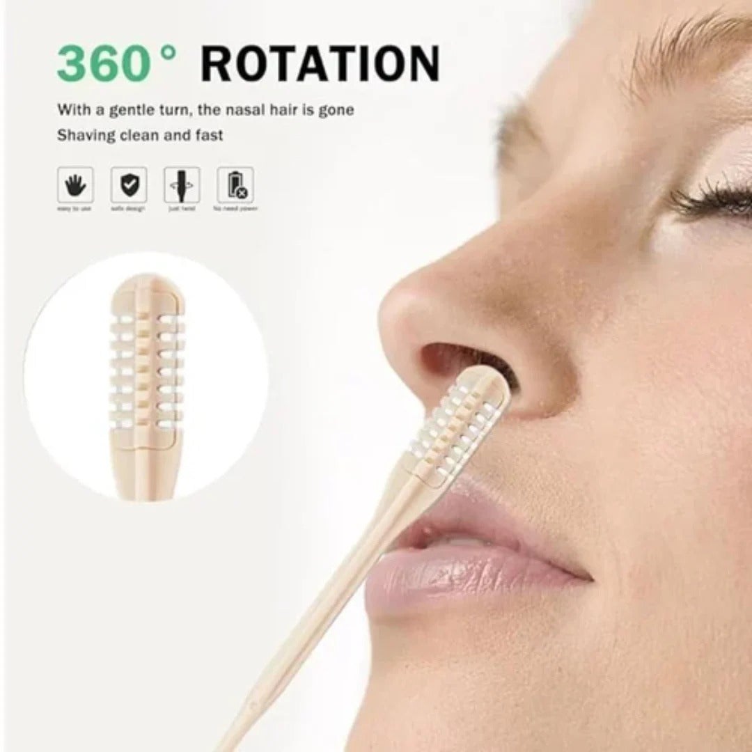 Compact Nose Hair Trimmer with 360° Rotating Head – Precise Grooming for Men and Women