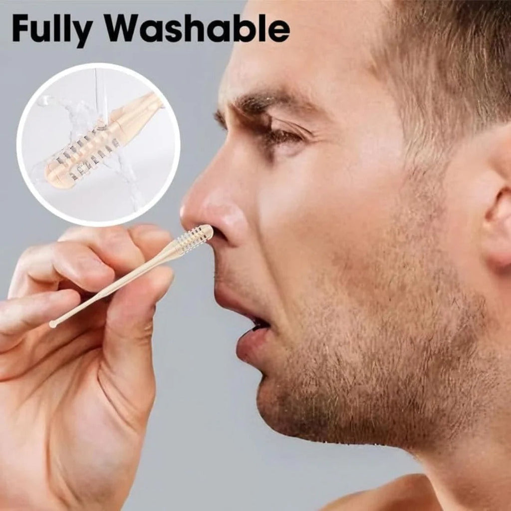 Compact Nose Hair Trimmer with 360° Rotating Head – Precise Grooming for Men and Women