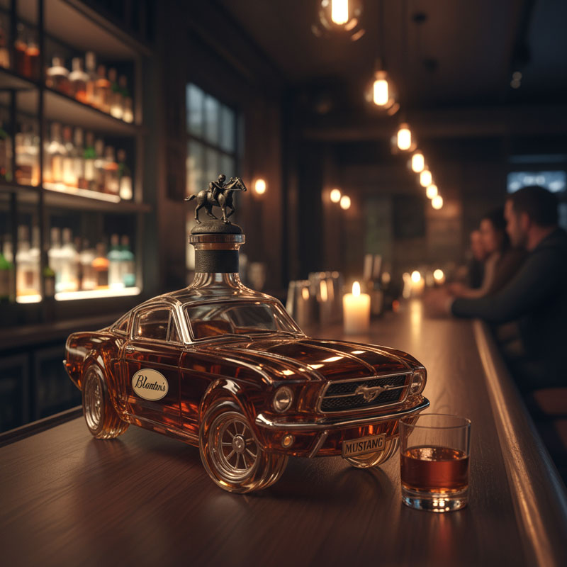 NovaCrest Stallion Silhouette Glass Whiskey Decanter Home Bar