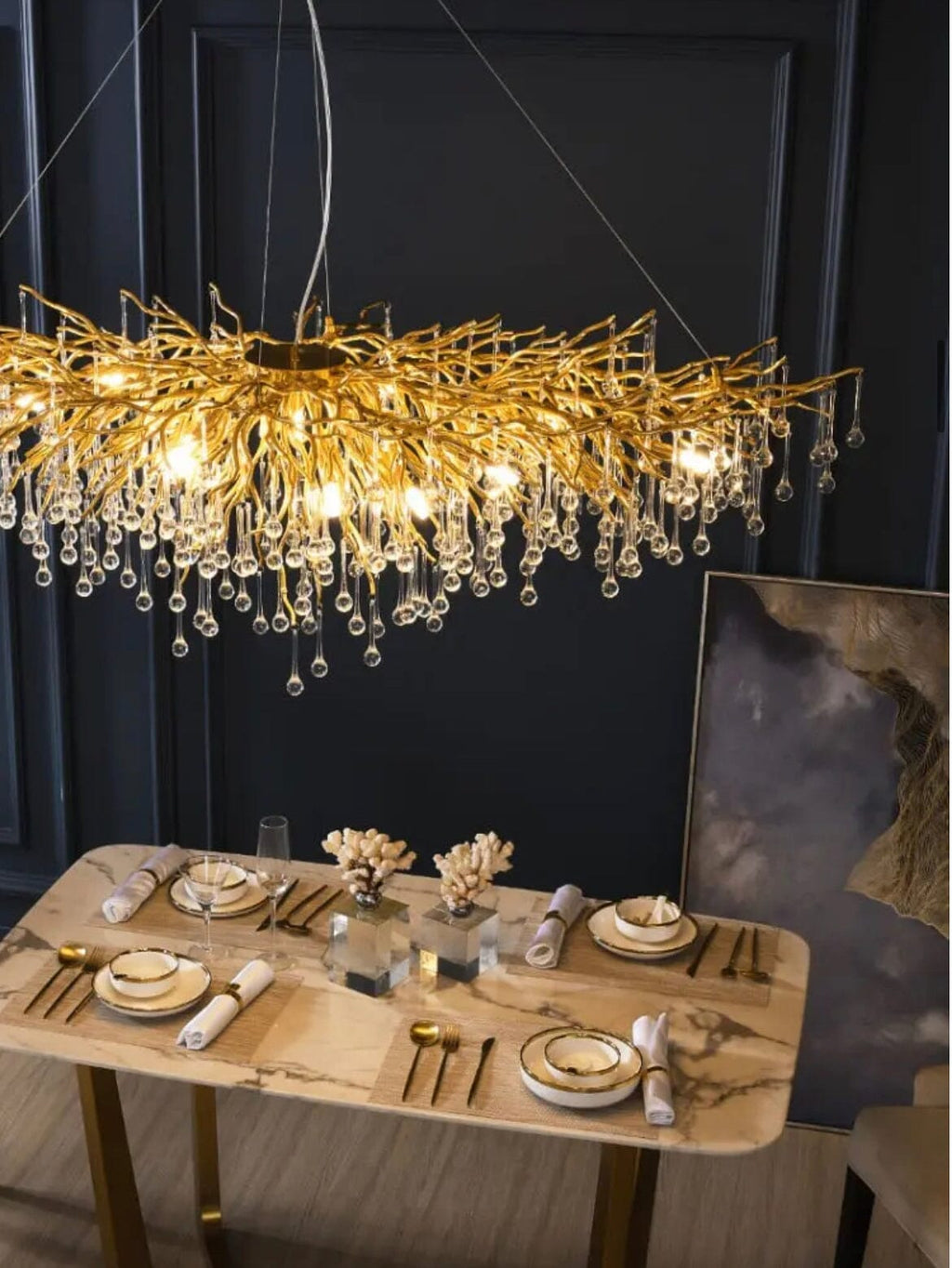 Aurora Crystal Chandelier With Customizable Lighting Elegance