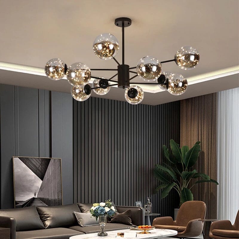 Luminex glazen kroonluchter met ijzeren frame LED-gloed 12 of 16 armen