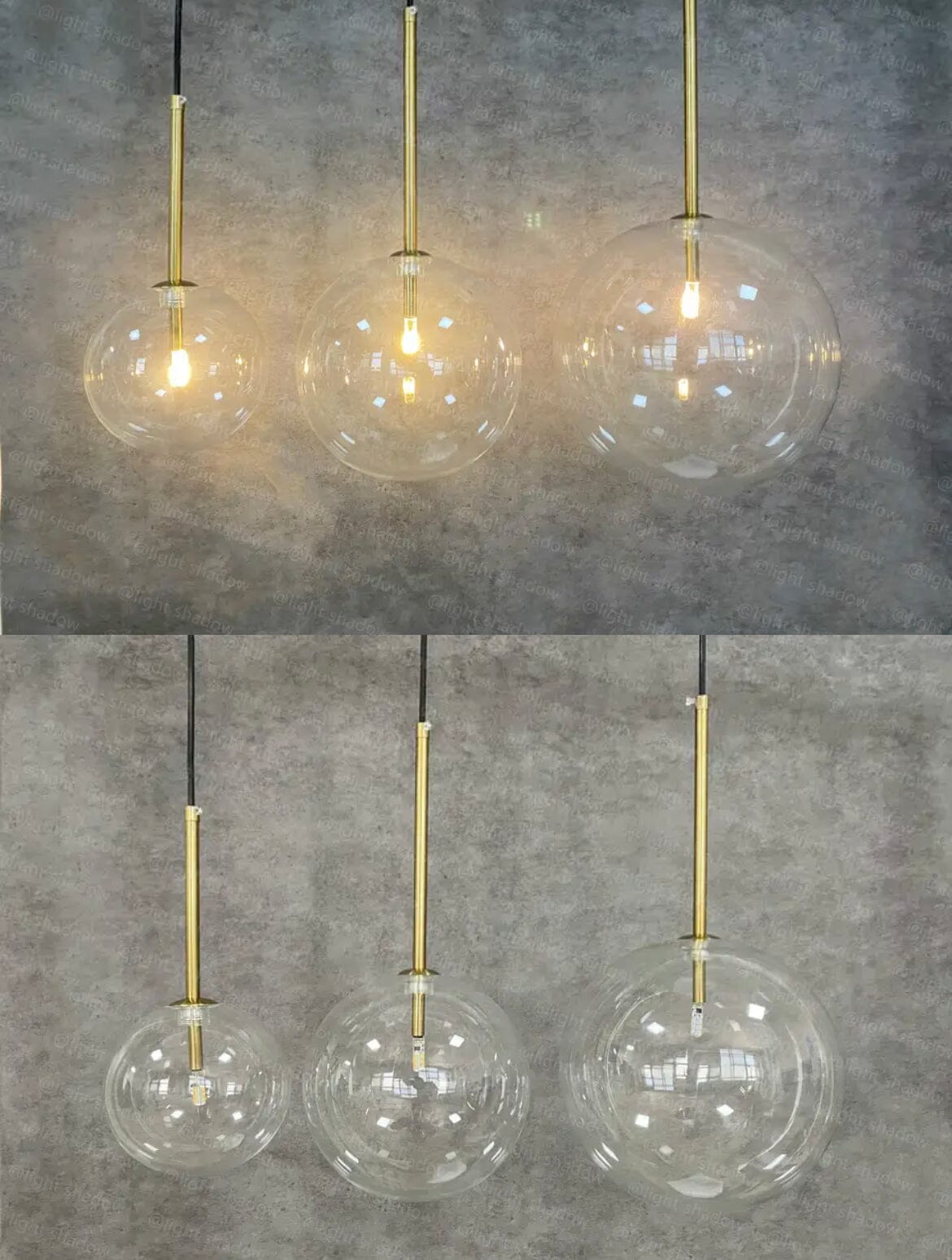 Lámparas Colgantes de Bola de Cristal Lumenora por Asteron Studio