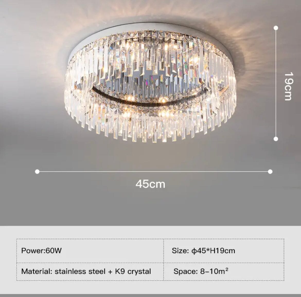 Collection de lustres Lumen Arc en finition argentée ou dorée