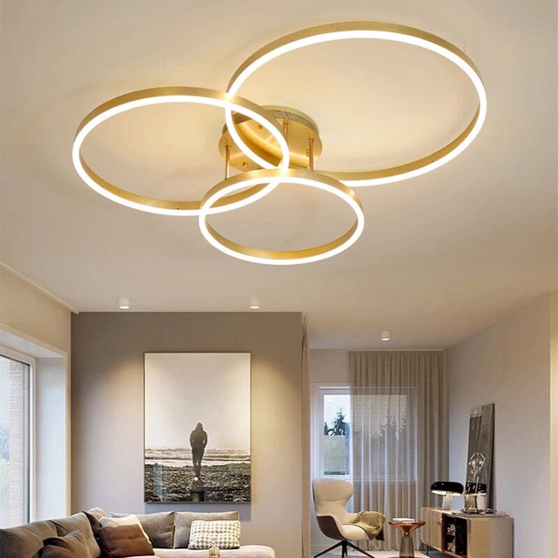 Lustre Anneau Astra avec Anneaux en Aluminium, LED Incluse et Télécommande