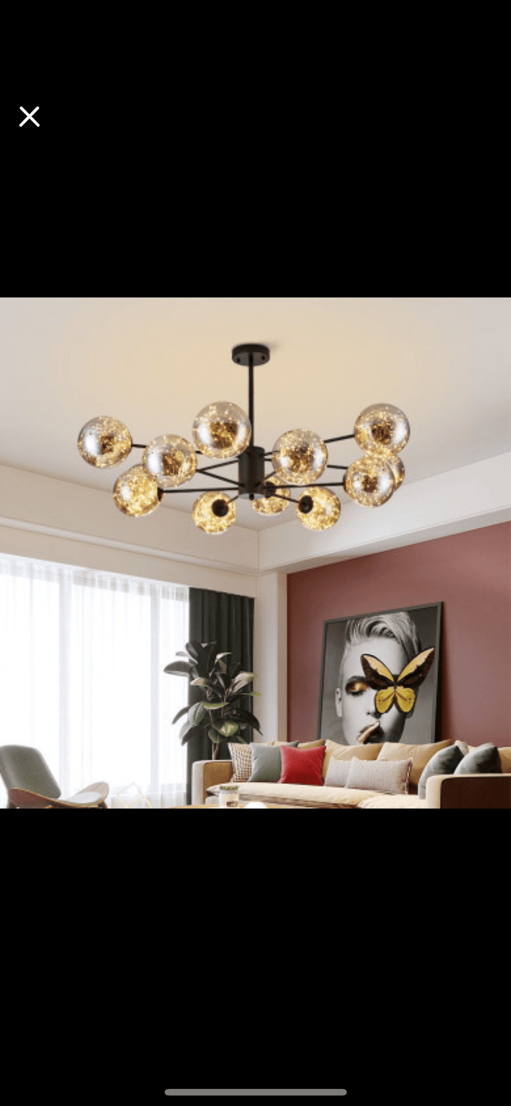 Luminex glazen kroonluchter met ijzeren frame LED-gloed 12 of 16 armen
