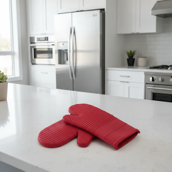 NovaGuard siliconen ovenhandschoenen met antislip voor maximale hittebescherming
