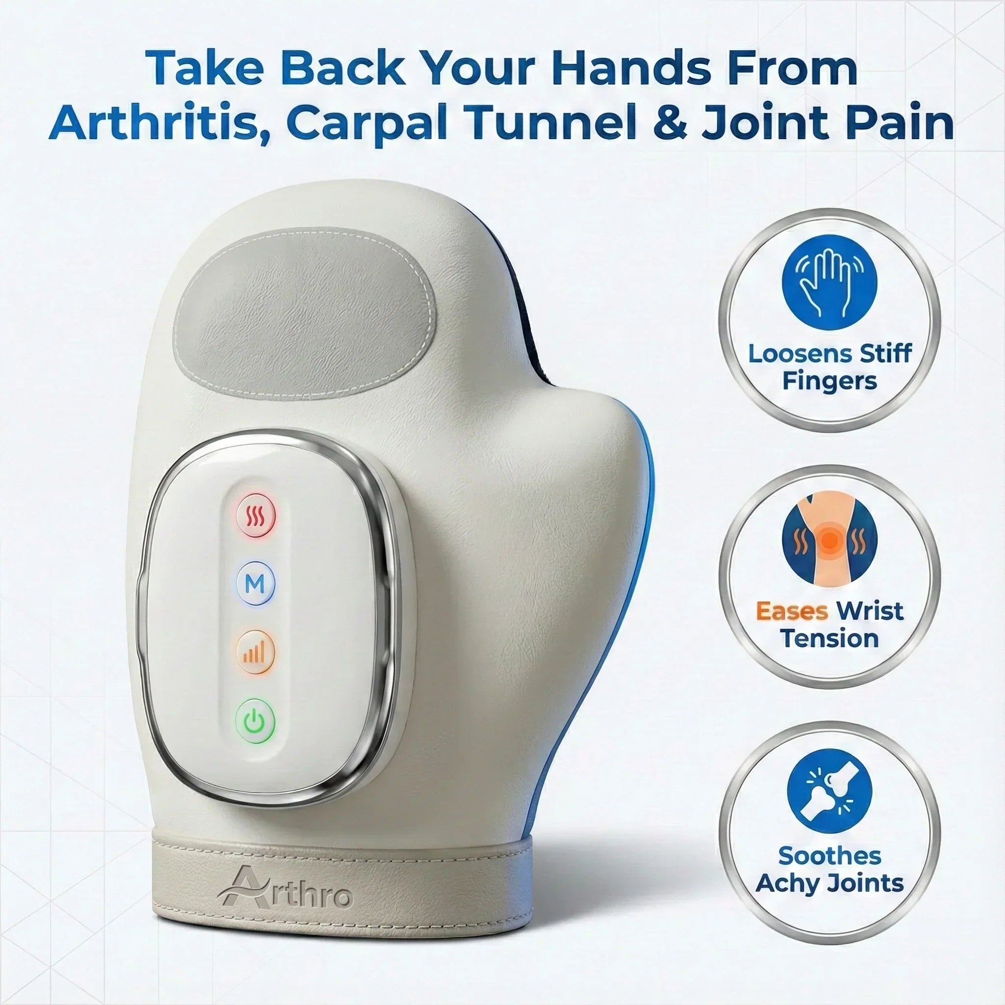 Hand Massager With Contoured Wrist Support And Finger Comfort