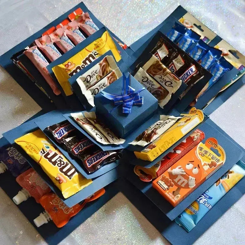 Lyxig presentask med söta godisar och rik choklad