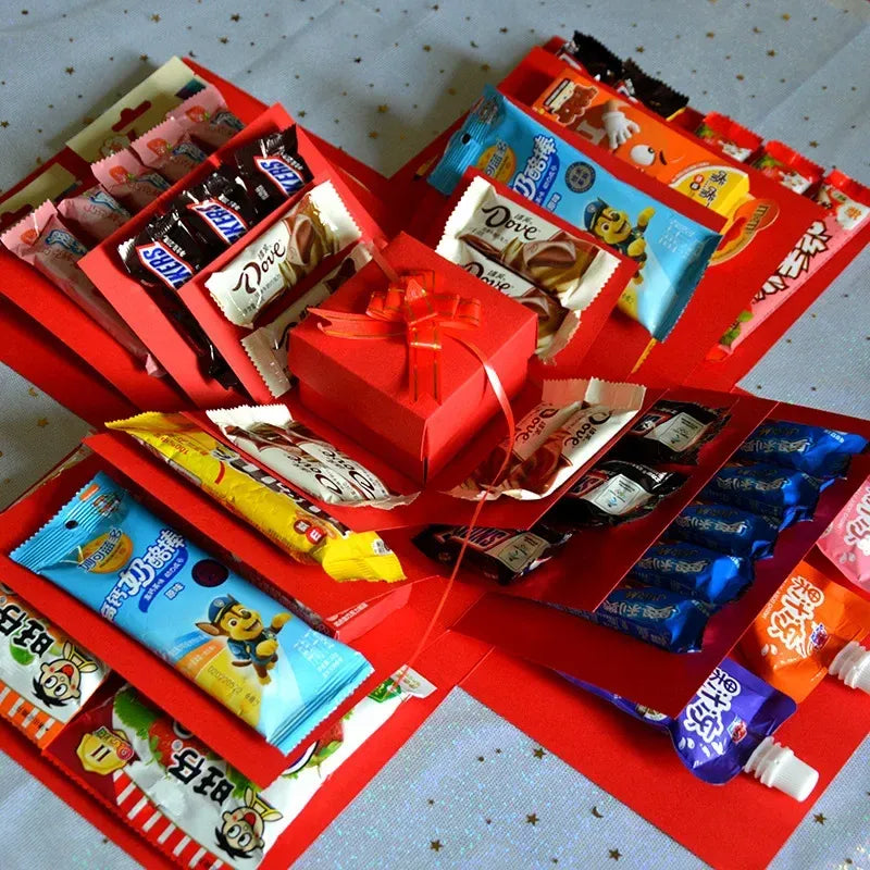 Lyxig presentask med söta godisar och rik choklad