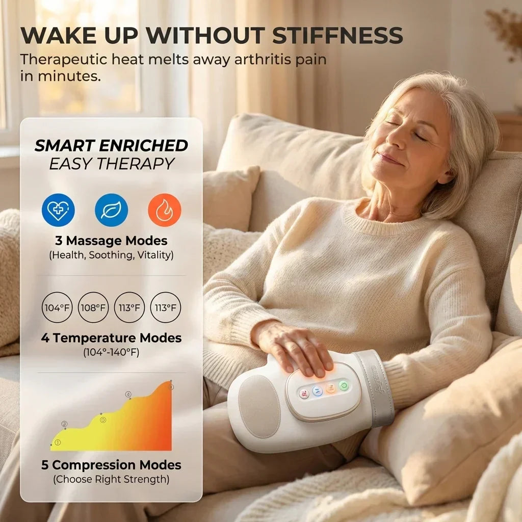 Hand Massager With Contoured Wrist Support And Finger Comfort
