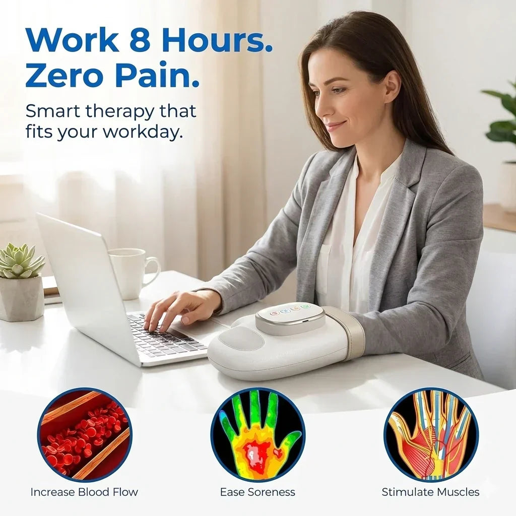 Hand Massager With Contoured Wrist Support And Finger Comfort