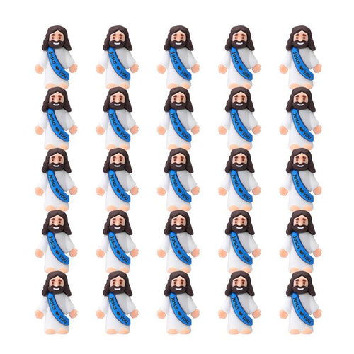 24 Piece Mini Jesus Figurines Set With Love You Message | Atiets