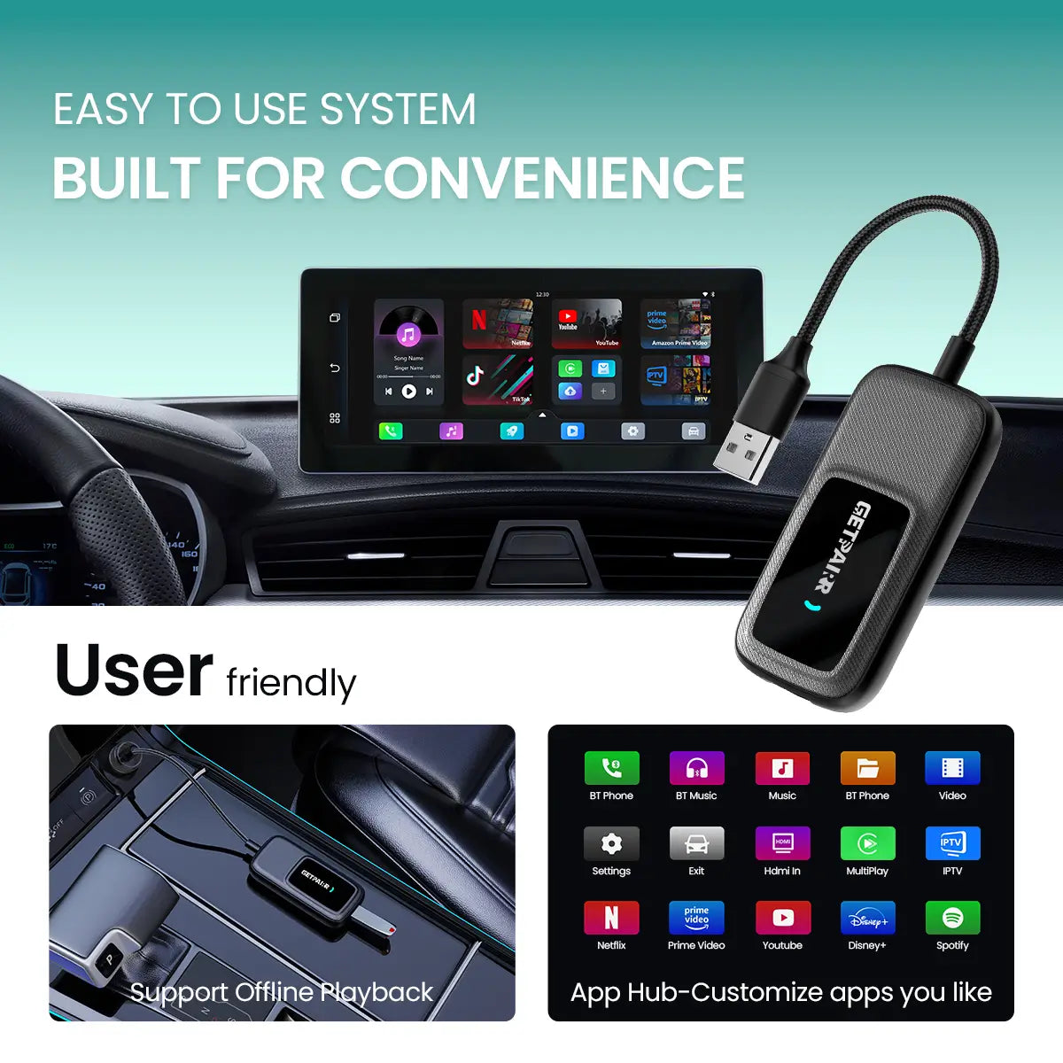 NovaLink Wireless App Hub per CarPlay o Android Auto