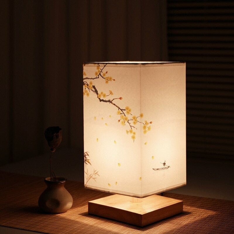 Paper Table Lamp | Japanese Scandinavian Style | Warm Light