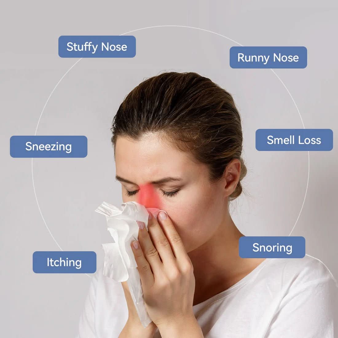 Dispositif nasal infrarouge BreathEase pour les personnes allergiques avec thérapie par lumière rouge