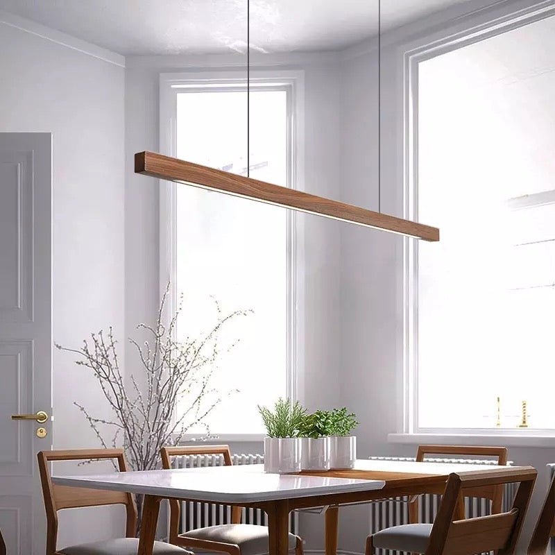 Luminária Suspensa de Madeira LED NovaLine Lighting com Altura Ajustável e LED de Baixo Consumo Energético