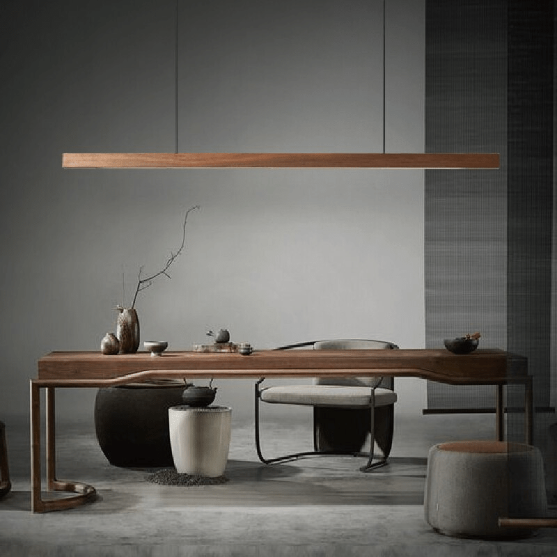 Luminária Suspensa de Madeira LED NovaLine Lighting com Altura Ajustável e LED de Baixo Consumo Energético