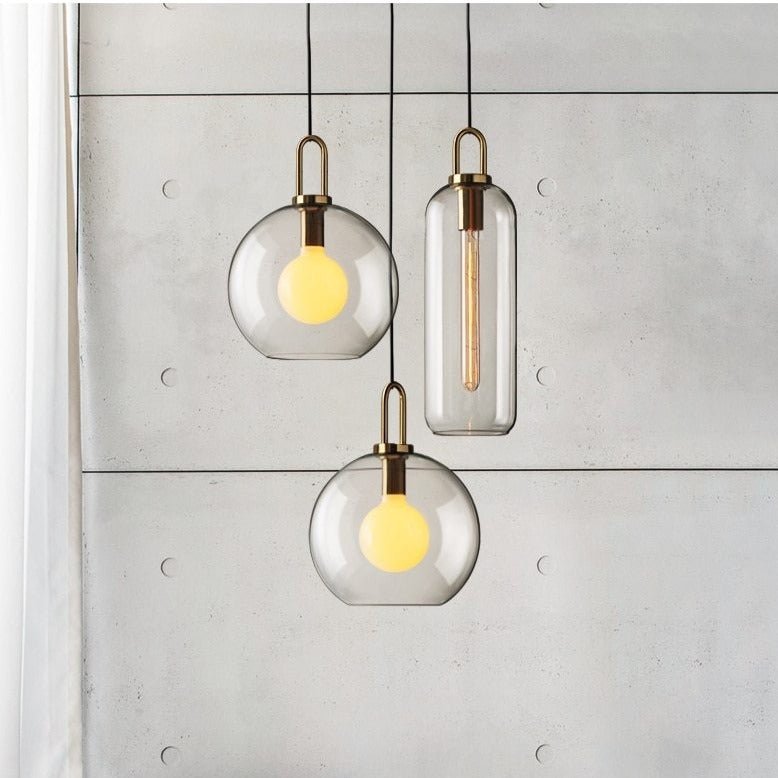 Lustră suspendată Nova Glass Stone pentru spații moderne de luat masa și living ambientale