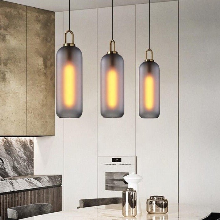 Lustră suspendată Nova Glass Stone pentru spații moderne de luat masa și living ambientale