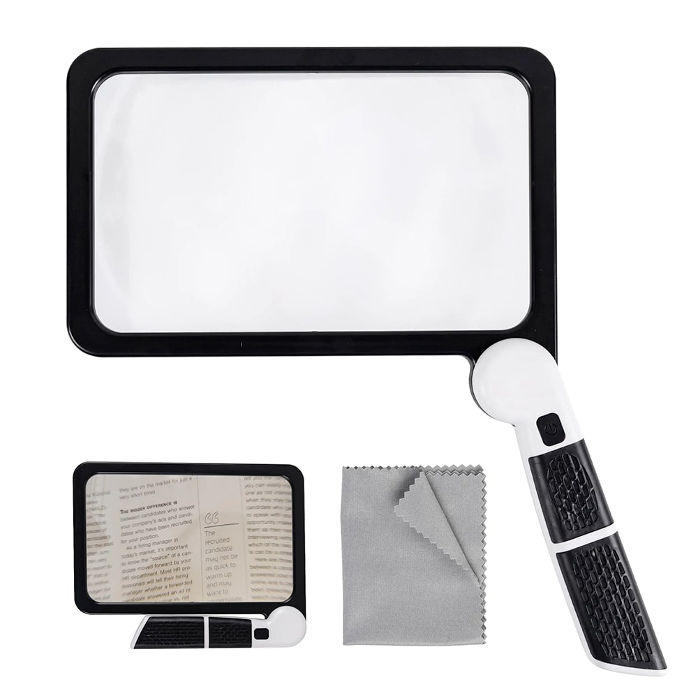 Lupa de Mão Iluminada com LED PrecisionView 5x para Leitura Clara