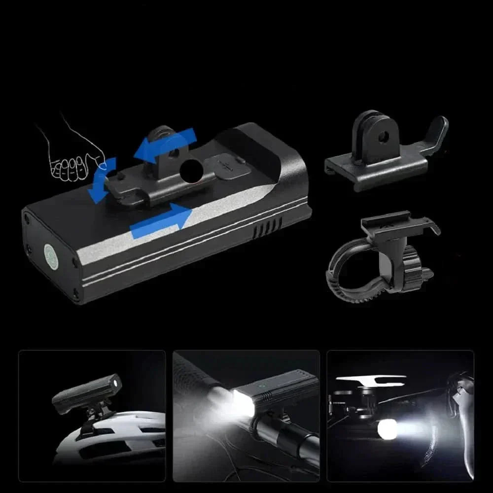 NovaGlide X 5000 Lumen Fahrradlicht mit 12 LEDs und USB Typ-C wiederaufladbarem Akku