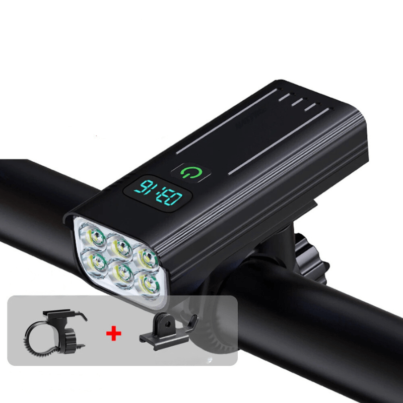 NovaGlide X 5000 Lumen Fahrradlicht mit 12 LEDs und USB Typ-C wiederaufladbarem Akku