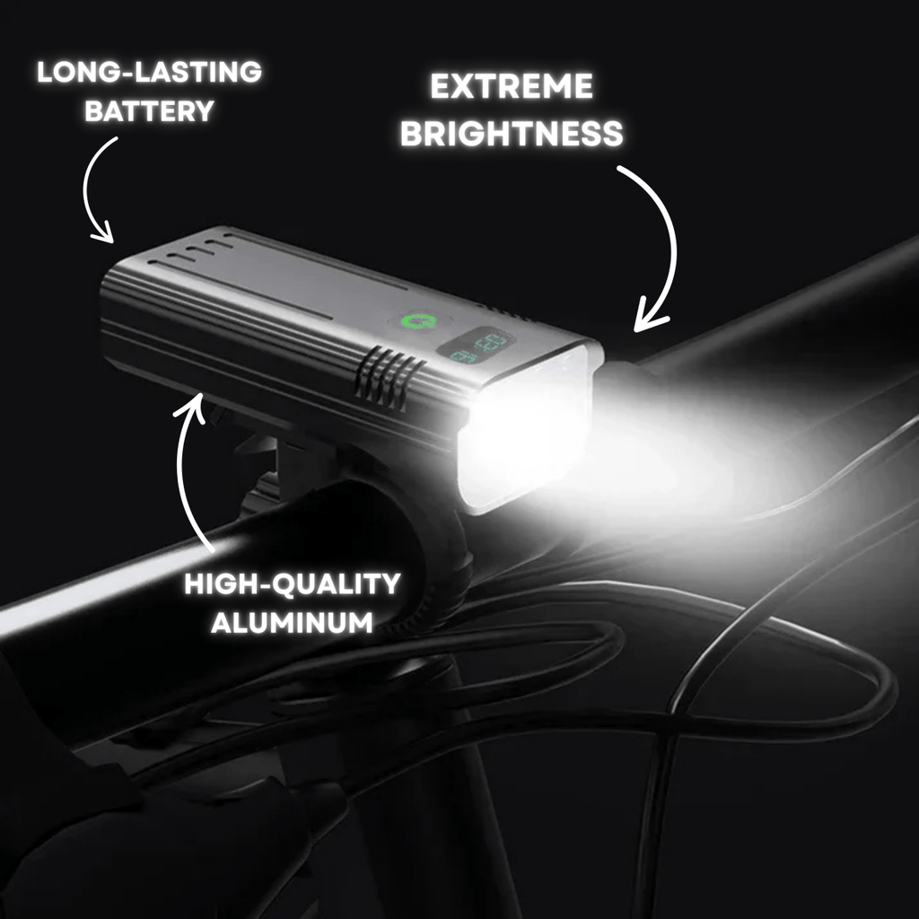 NovaGlide X 5000 Lumen Fahrradlicht mit 12 LEDs und USB Typ-C wiederaufladbarem Akku