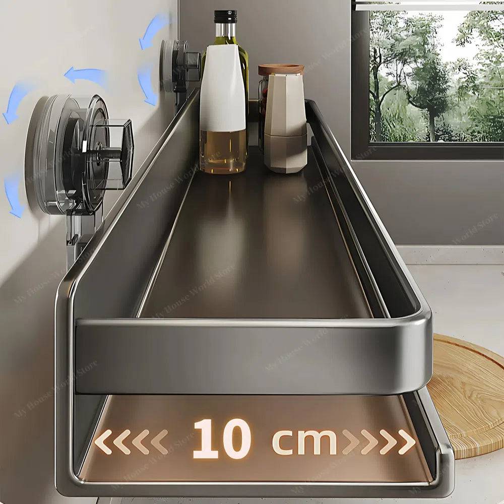 Organizador de especias para pared con ventosas para un acceso fácil en la cocina