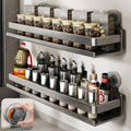 Organizador de especias para pared con ventosas para un acceso fácil en la cocina
