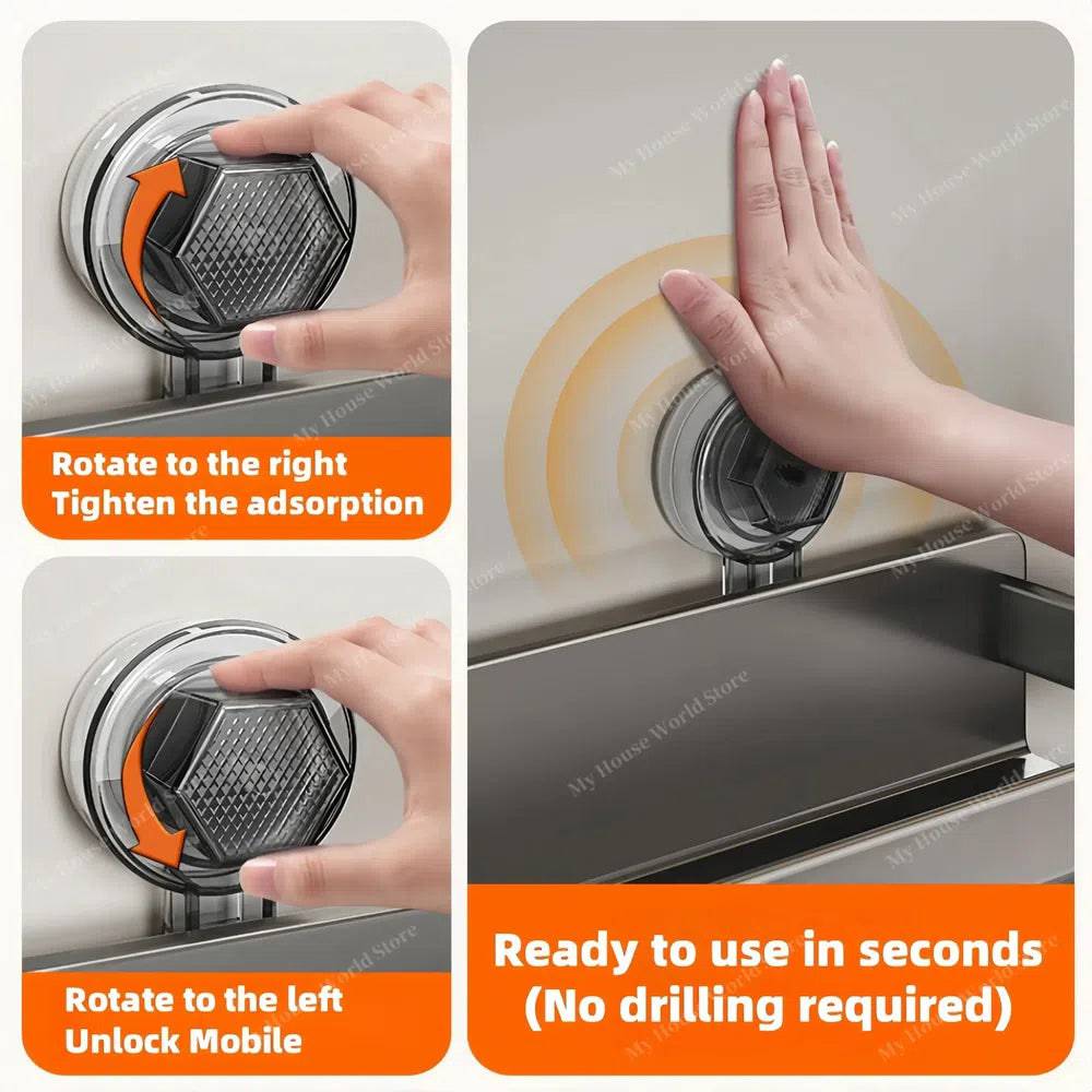 Organizador de especias para pared con ventosas para un acceso fácil en la cocina