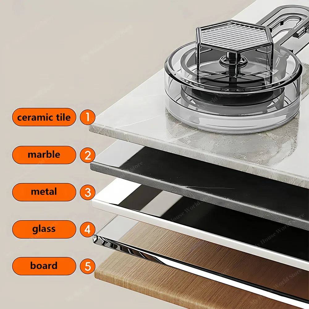 Organizador de especias para pared con ventosas para un acceso fácil en la cocina