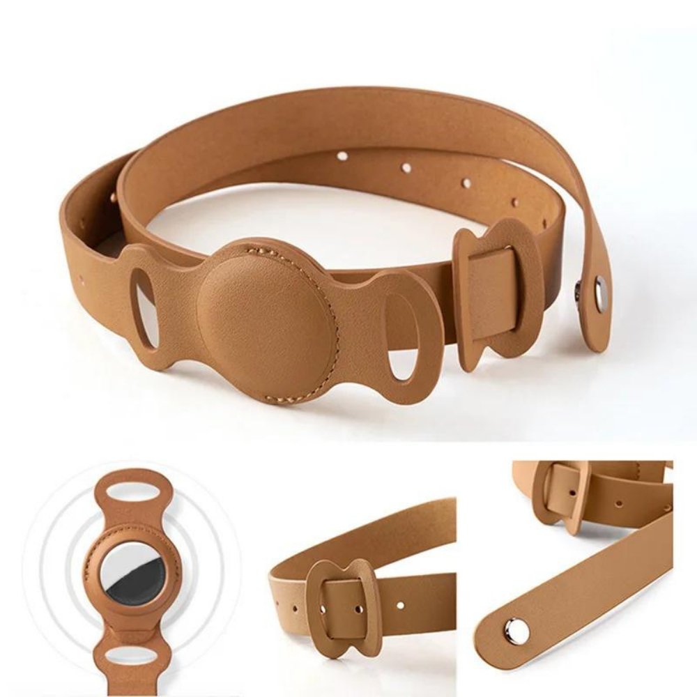 LuxeLeather AirTag Collar For Pets And Canines Classic Leather