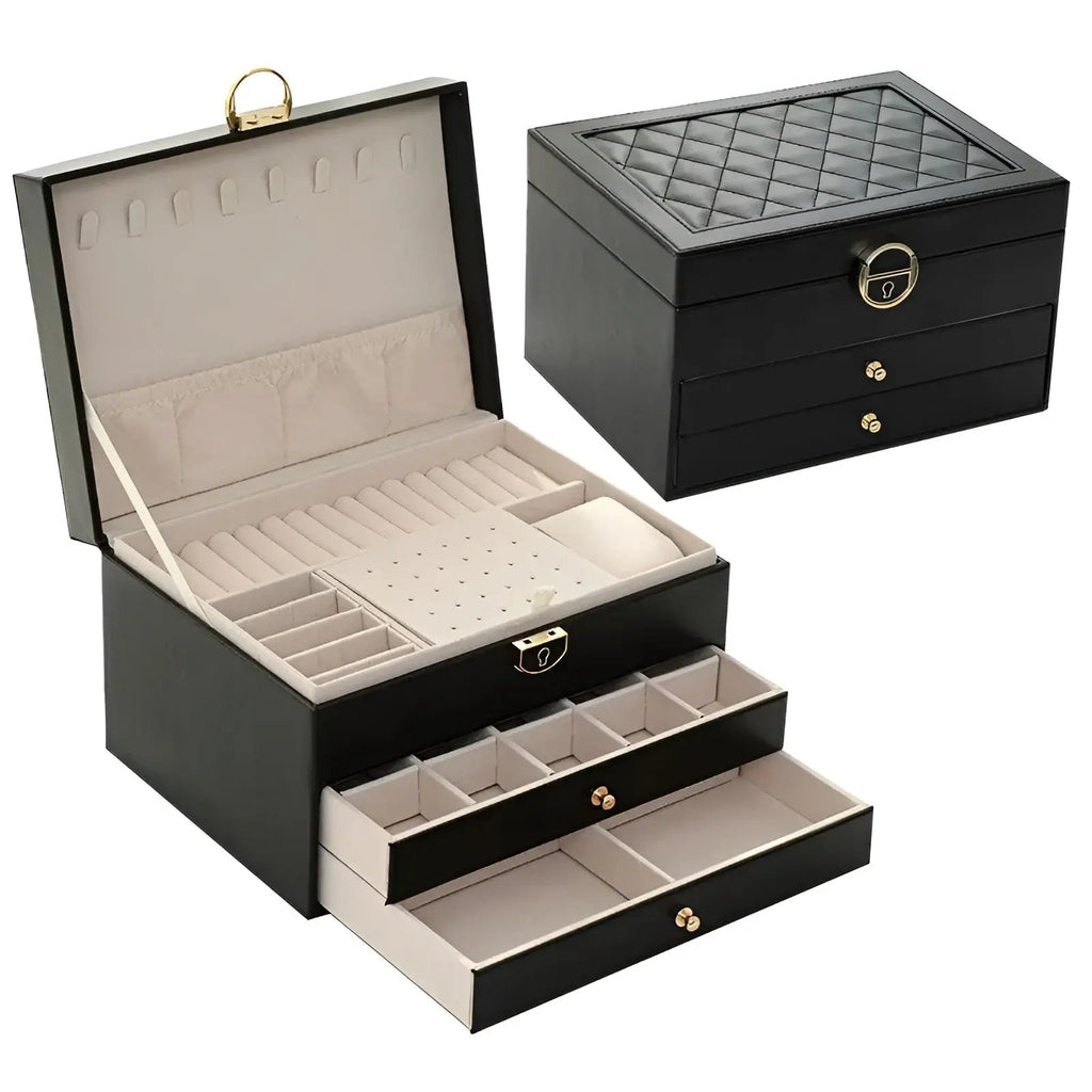 EleganceBox Caja de Joyería de Lujo de Múltiples Capas de EleganceBox Soluciones de Almacenamiento de Joyería