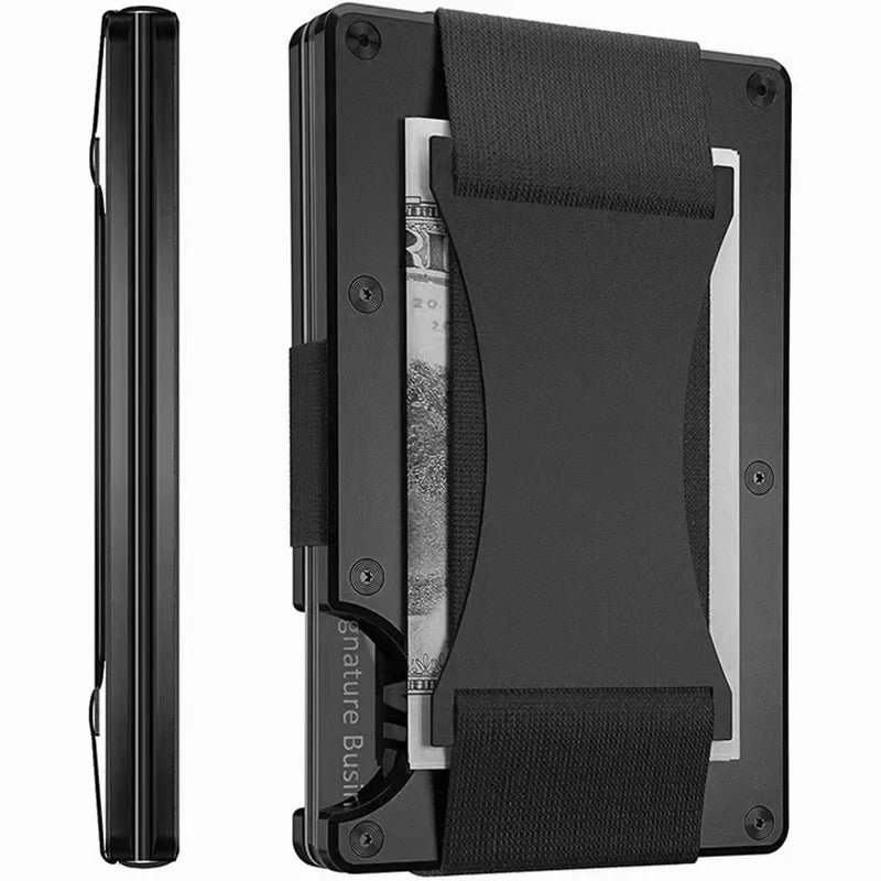 Titanium Matte Cobalt Card Holder, Slim RFID Wallet For Men And Women