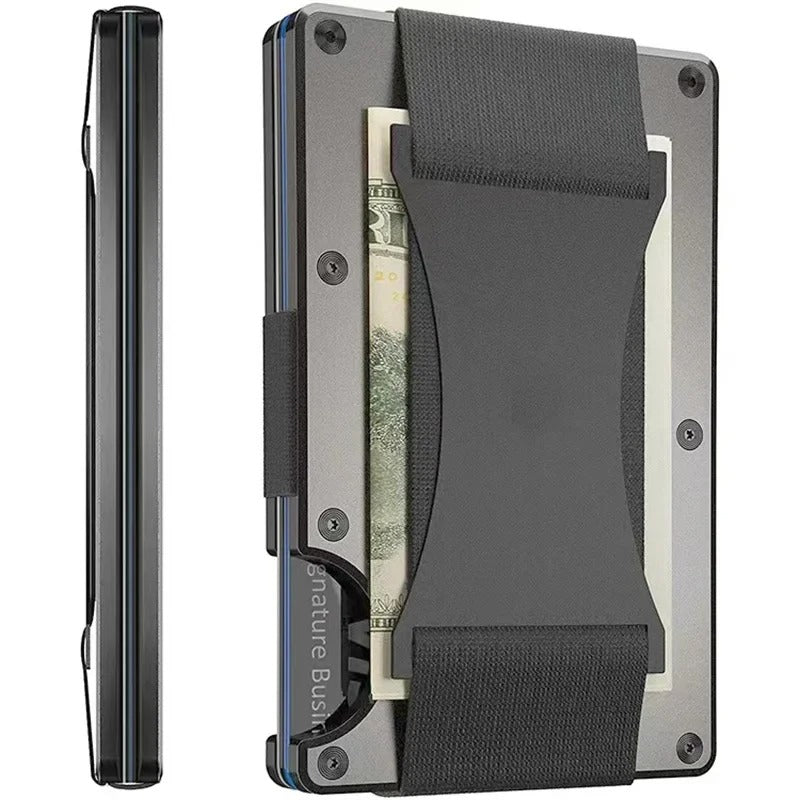 Titanium Matte Cobalt Card Holder, Slim RFID Wallet For Men And Women