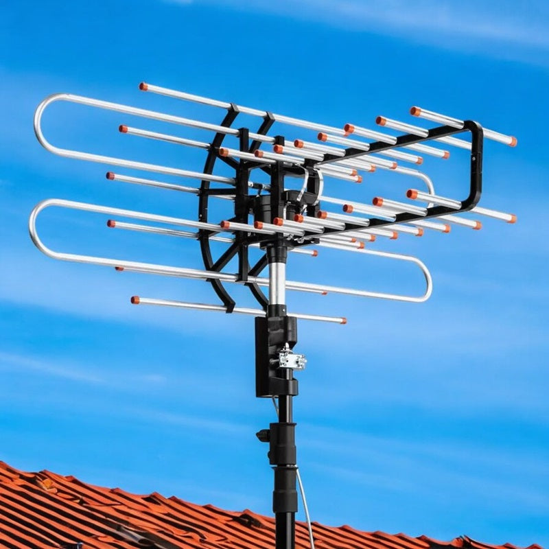 Outdoor TV Antenna With HD Signal Booster For Long Range HDTV Reception