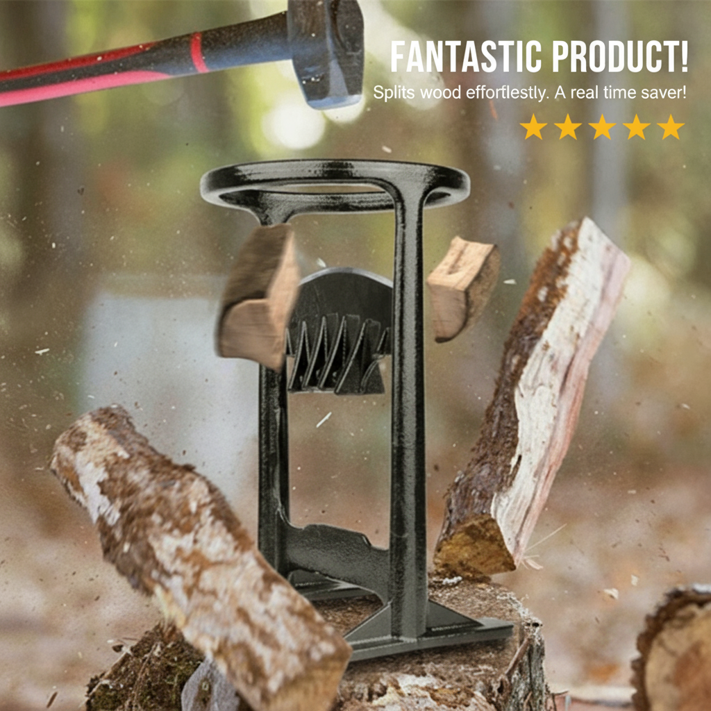 El divisor de leña TimberMate facilita la preparación de la madera para noches acogedoras