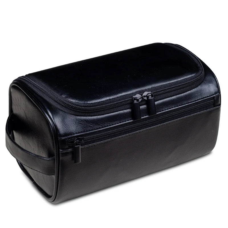 TravelTrek Leather Toiletry Case With Waterproof Lining And YKK Zippers