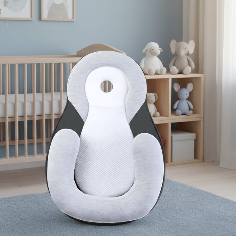 Almohada Ergonómica NurtureNest para Bebés Recién Nacidos con Soporte para Cabeza Plana