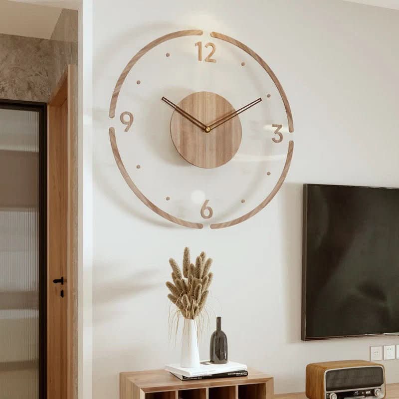 Norelva Silent Clock For Walls Made From Natural Wood For Timeless Minimalist Decor