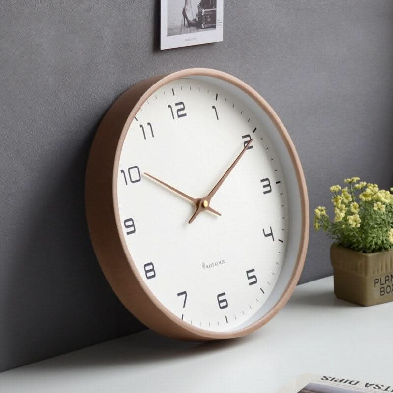 Reloj de madera Solwood silencioso con diseño nórdico clásico para hogares modernos