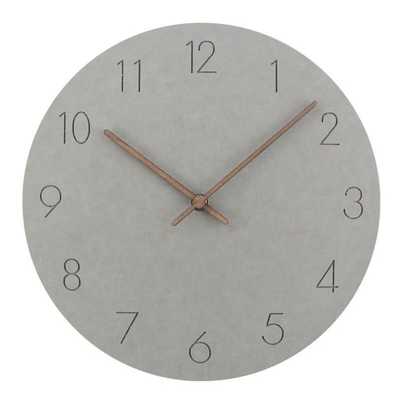 Reloj de Pared Silencioso Aurora con Acabado en Vetado Natural de Madera para Interiores Modernos