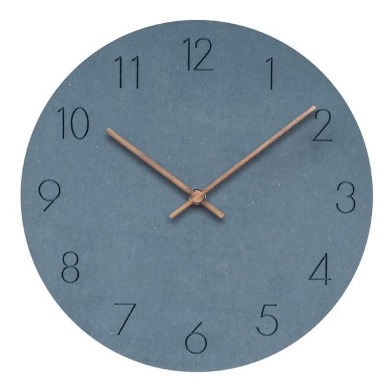 Reloj de Pared Silencioso Aurora con Acabado en Vetado Natural de Madera para Interiores Modernos