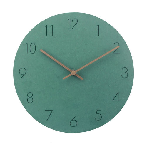 Reloj de Pared Silencioso Aurora con Acabado en Vetado Natural de Madera para Interiores Modernos